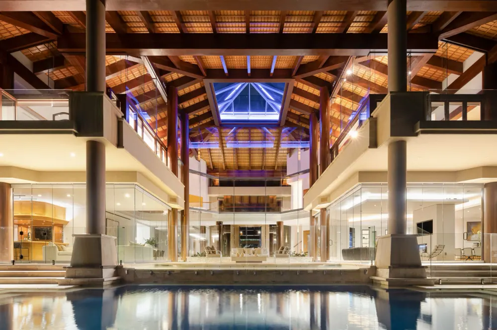 Grand atrium over the pool